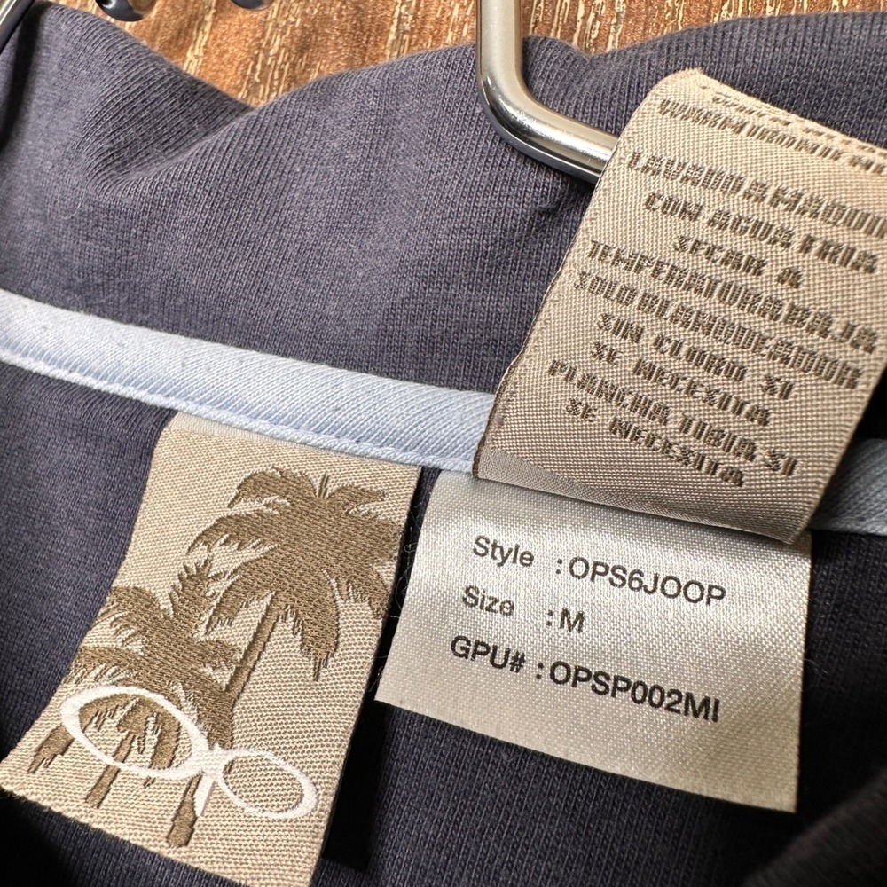 Ocean Pacific Op Mens Blue Grey Short Sleeve Pocket Polo Shirt OPS6JOOP Size M - Picture 5 of 6